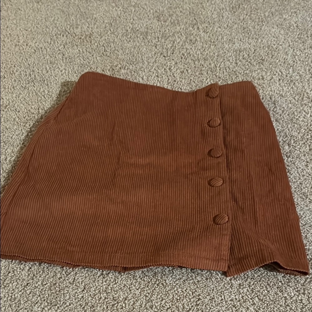 Lulu's Rust Corduroy Mini Skirt